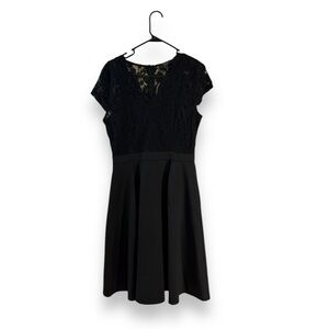 NWT MISS MAY - Sleeveless Lace Bodice Dress -‎ Black - Size L